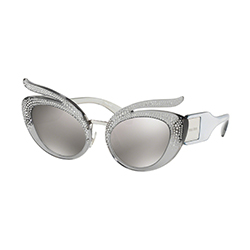 Find yourself on eyerim with Miu Miu MU04TS 54Z139 Sunglasses in Transparent and Grey Colour